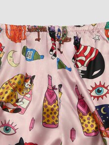 Chillnights Plus Size Women's All-Over Print Long Sleeve Top And Pants Casual Daily Home Sleepwear Set - Multicolor - View 10