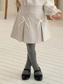 Dazy Kids Young Girl Pleated Skirt For Fall - Beige - View 3