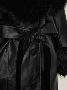 SHEIN ICON Plus Size Women's Fashion Versatile Winter Faux Fur Coat - Black - View 7