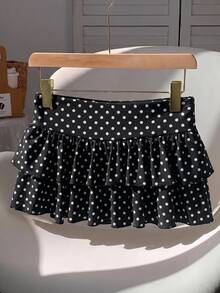 SHEIN EZwear 休閒極簡低腰多層荷葉邊裙擺，優雅休閒 2000s Y2K 風格，百搭基本款，適合度假穿搭、返校舞會、感恩節、聖誕節、新年、派對、婚禮、外出、生日、畢業典禮、演唱會穿搭、跳舞、夜晚外出 - 彩色 - 查看 2