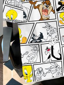 LOONEY TUNES X SHEIN Daypath 男士全印花休閒百搭日常短袖T恤 - 白色 - 查看 4