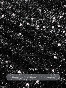 EastFlair Plus Size Women Solid Color Patchwork Sequin Strapless Fitted Elegant Dress - Black - View 8