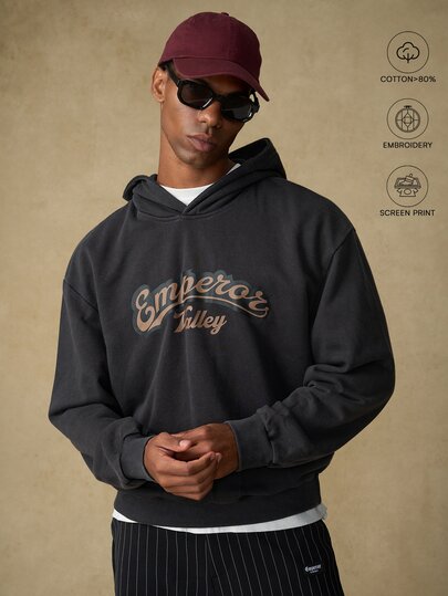 Emperor Herren Vintage gewaschener Hoodie, Sommer/Herbst/Winter