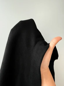 Auralis جاكيت أسود بأكتاف عريضة وأزرار نابليون، أكمام طويلة، بارد، للخريف/الشتاء - الأسود - مشاهدة 8