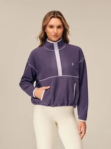 OutZeal Women Outdoor Fleece Winter Hiking Camping Thermal Sweatshirt - Purple - View 7