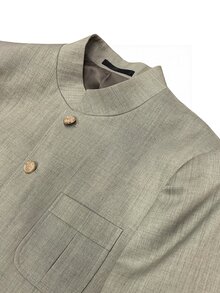 Manfinity Bizformal Herrblazer med enkelknäppning och lång ärm, kontor och affärsbruk - Grön - Visa 3