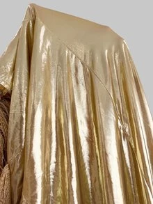 NU&NOW Plus Size Gold Elegant High-End Spaghetti Strap Spaghetti Strap Tassel Patchwork Fitted Sleeveless Ruffle Hem Women's Dress - Gold - View 7
