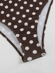 Livesso Women's Polka Dot Print Ruffle Hem Swim Shorts - Multicolor - View 6