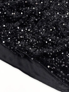 Velvienne Plus Size Elegant Sequin Bodycon Dress For Women - Black - View 8