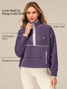 OutZeal Women Outdoor Fleece Winter Hiking Camping Thermal Sweatshirt - Purple - View 2