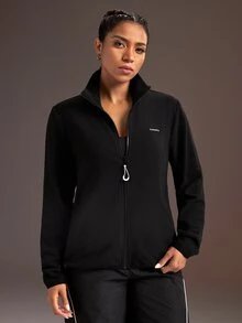 Powerista Women's Black 3D Fleece Fitted Jacket - Black - View 4