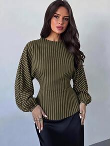 Firerie 女款綠色休閒優雅百搭日常出遊襯衫辦公室穿搭 - 綠色 - 查看 5