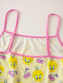LOONEY TUNES X SHEIN Women's Camisole Top And Shorts Pajama Set LOONEY TUNES - Yellow - View 7