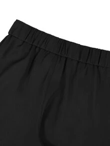 SLATEMANN Men's Solid Color Pleated Waist Buckle Design Business Casual Dress Pants - Black - View 7