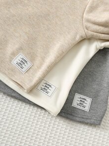 Cozy Pixies 3件組男嬰保暖內裡高領長袖休閒上衣，字母貼布設計 - 白色 - 查看 5