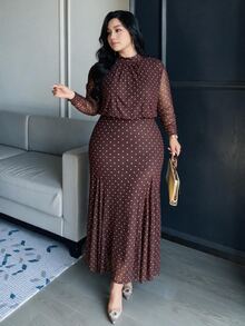 Modelyn فستان صيفي كاجوال للحفلات بنقاط بولكا للنساء مقاسات كبيرة - متعدد الألوان - مشاهدة 1