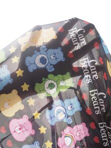 SHEIN X Care Bears Women's All-Over Print Casual Versatile Daily Long Sleeve Top - Black - View 9