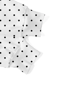 ROMWE Grunge Punk Cat Polka Dot Cute Dark Mysterious Hot Girl Asymmetrical Shoulder Women's Sweatshirt - Black - View 3