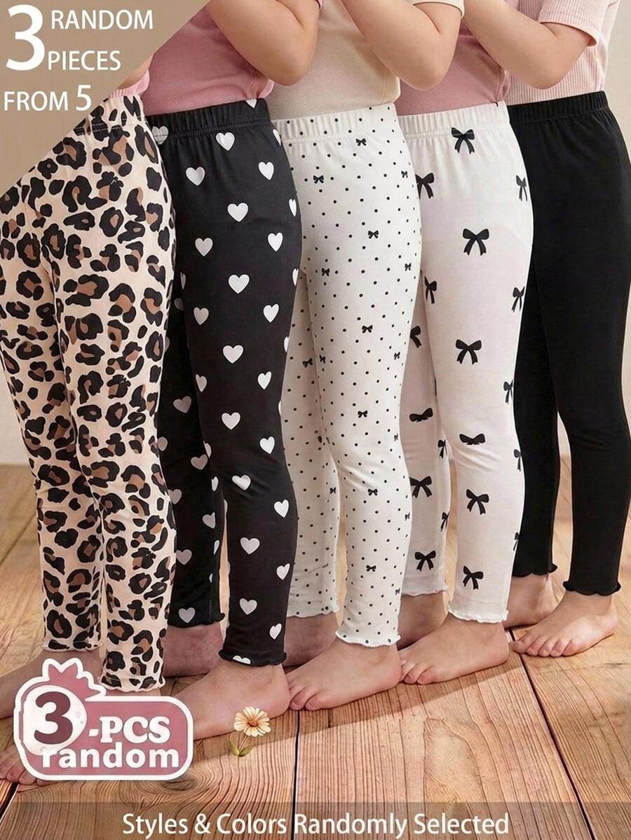 SHEIN 3件裝少女緊身褲 - 白色 - 查看 1