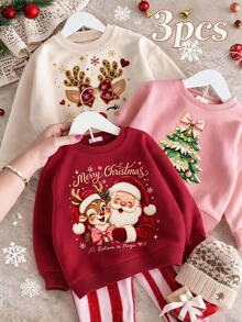 3PCS Baby Girls Sweatshirts - Multicolor - View 2