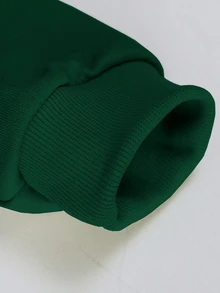 SHEIN Vacaura 青少年男孩連帽拉鍊休閒百搭日常穿著長袖運動衫 - 墨綠色 - 查看 3