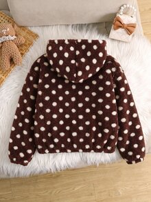 SHEIN 青少年女孩波點休閒百搭日常連帽外套 - 彩色 - 查看 2