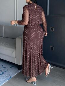 Modelyn فستان صيفي كاجوال للحفلات بنقاط بولكا للنساء مقاسات كبيرة - متعدد الألوان - مشاهدة 2
