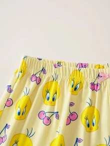 LOONEY TUNES X SHEIN Women's Camisole Top And Shorts Pajama Set LOONEY TUNES - Yellow - View 9