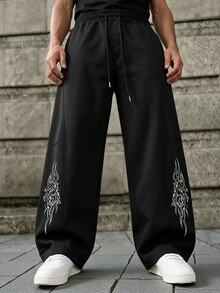 Sport MetroGents Quần dài thể thao nam họa tiết Gothic, cạp rút, có túi - màu đen - Xem 4