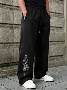 Sport MetroGents Quần dài thể thao nam họa tiết Gothic, cạp rút, có túi - màu đen - Xem 5