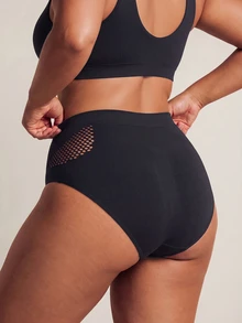 Barelissa 1pc Plus Size Women Seamless High Waist Shaping Comfortable Panties - Black - View 2