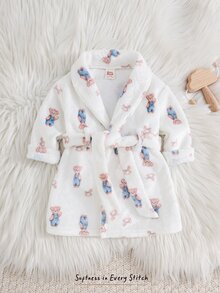 Cozy Pixies 新生兒休閒舒適可愛熊圖案居家服 秋冬款 - 彩色 - 查看 4