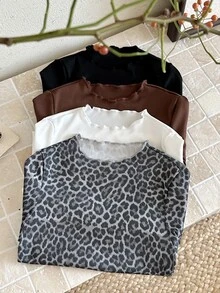 SHEIN 4PCS Young Girls T-Shirts Kids - Multicolor - View 5