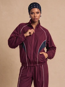 Zivah Women's Long Sleeve Zip-Up Jacket And Pants Casual Sports Set - Multicolor - View 7