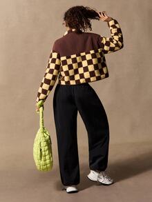 VARSIVA Button Half-Placket Long Sleeve Sports Jacket - Multicolor - View 2