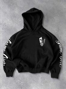 HypeHours 美國 Dark Reaper 骷髏連帽衛衣 男款 黑色 黑桃 A 撲克牌 Game Over 印花 高街厚磅連帽衫 - 彩色 - 查看 3