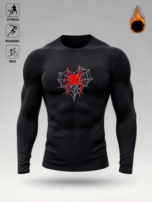 Gym Rark Áo thun thể thao nam tay dài họa tiết nhện phong cách thường ngày thoải mái - màu đen - Xem 7