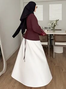 Solavon ملابس علوية علوية بتصميم عتيق جديد محبوكة بنقشة جاكار مع أزرار وتصميم ضيق للخصر - أخضر - مشاهدة 2