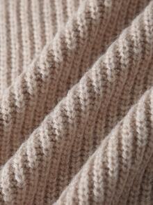 Velvienne Plus Size Women's V-Neck Tie-Front Knit Cardigan - Khaki - View 3