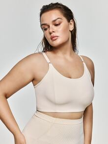 SHAPORA 3pcs Simple Casual Adjustable Strap Plus Size Women's Bras - Multicolor - View 5