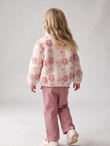 Maija Kids Maija Kids 女童百搭秋冬款 3D 花卉立領夾克外套 - 粉色 - 查看 3