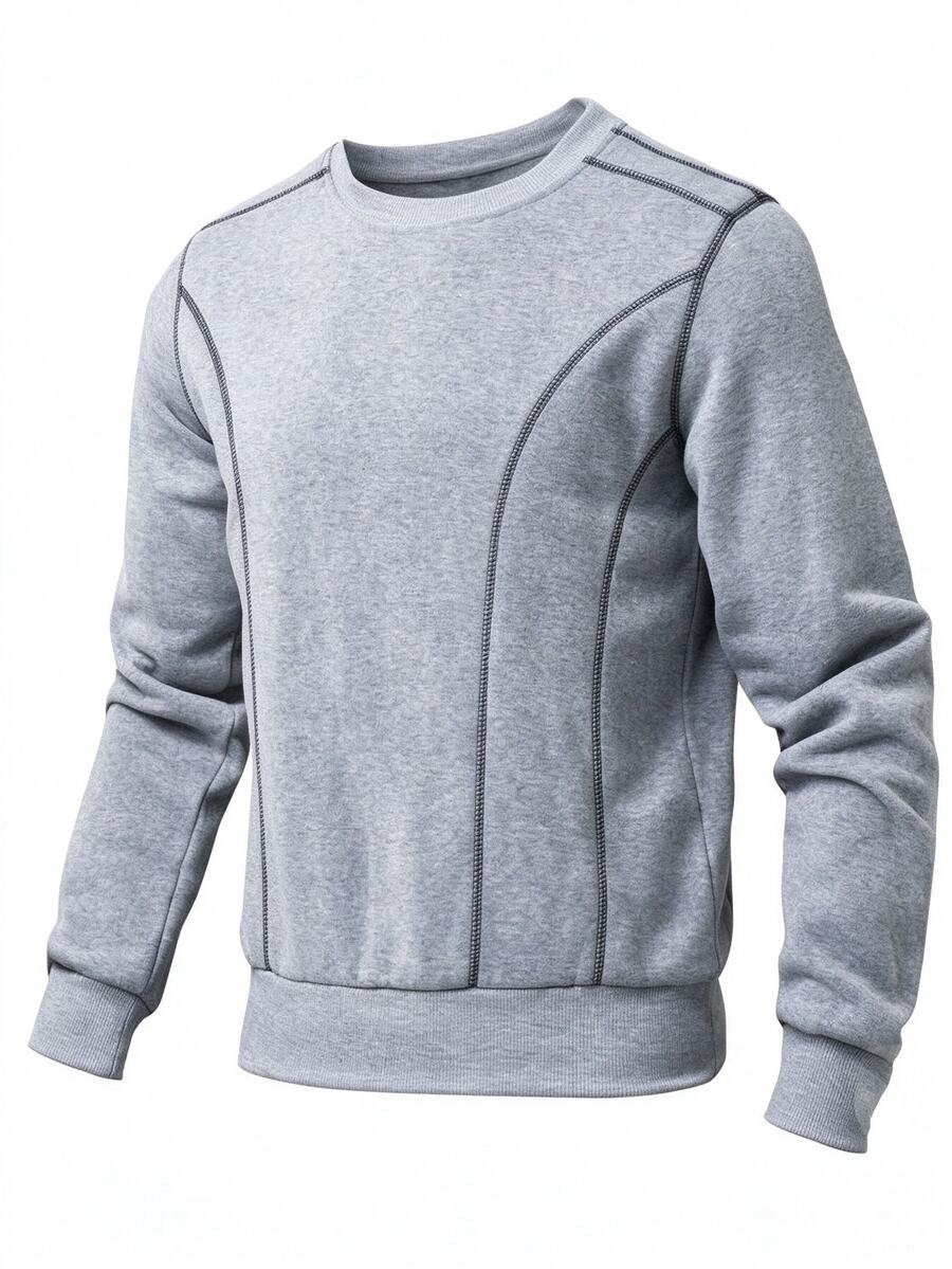 Gym Rark Men's Striped Crew Neck Long Sleeve Sports Sweatshirt - Grey - View 1