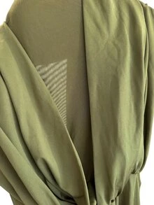 NU&NOW Plus Size French Sexy Slim Fit Long Sleeve High Slit Holiday Dress Women Long Dress - Green - View 7