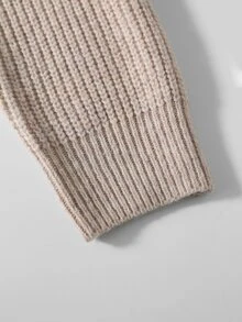 Velvienne Plus Size Women's V-Neck Tie-Front Knit Cardigan - Khaki - View 8