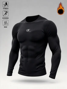 Gym Rark Men's Crew Neck Casual Daily Wear Long Sleeve Sports T-Shirt - Black - View 5