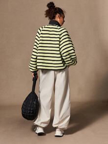 VARSIVA Striped Button Pocket Long Sleeve Sports Jacket - Multicolor - View 8