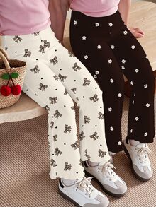 SHEIN 2PCS Baby Girls Bottoms - Multicolor - View 4