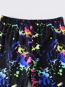 SHEIN 大童男孩卡通印花長袖上衣與長褲休閒居家睡衣套裝 - 彩色 - 查看 4
