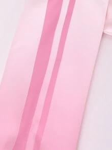 SHEIN 青少年女孩可愛漸層漸變印花全拉鍊連帽外套，搭配純色針織背心上衣與寬腿長褲，秋冬運動休閒 3 件套裝 - 粉色 - 查看 6