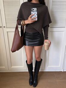 SHEIN SunnyBelle 2PCS Women Sweater Co-Ords - Brown - View 5